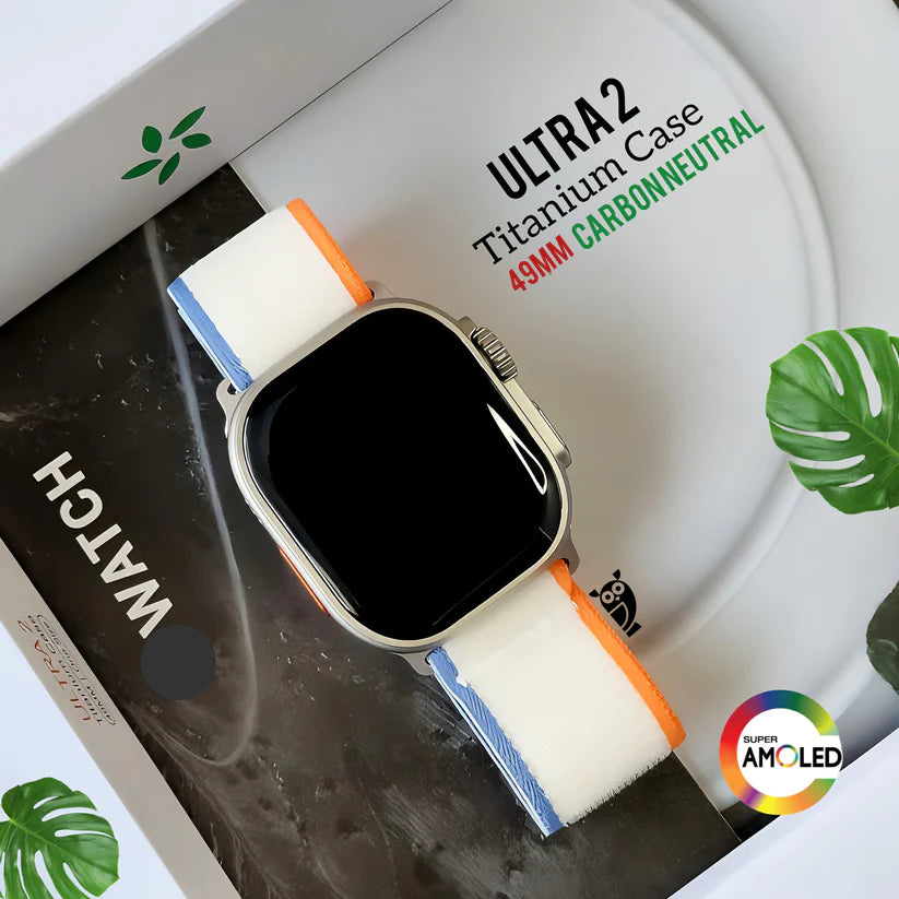 UniWatch Ultra 2 OG: 49MM AOD with LOGO, All Health and Fitness Tracker with Cellular + GPS - Extra Strap & EarPods FREE [15 Day Refund & 1 Yr Warranty]