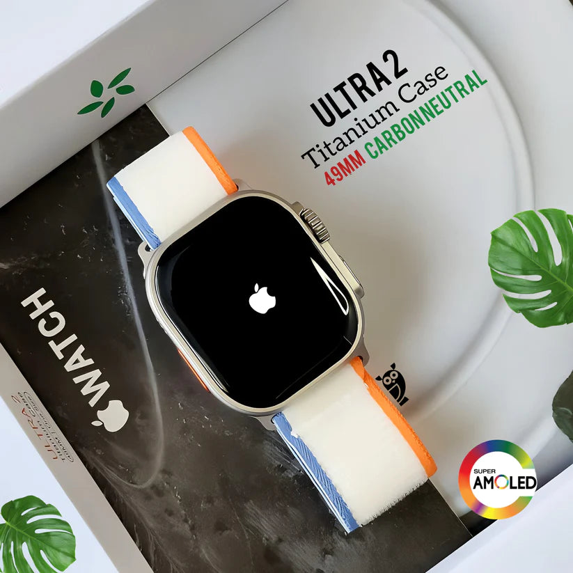 UniWatch Ultra 2 OG: 49MM AOD with LOGO, All Health and Fitness Tracker with Cellular + GPS - Extra Strap & EarPods FREE [15 Day Refund & 1 Yr Warranty]