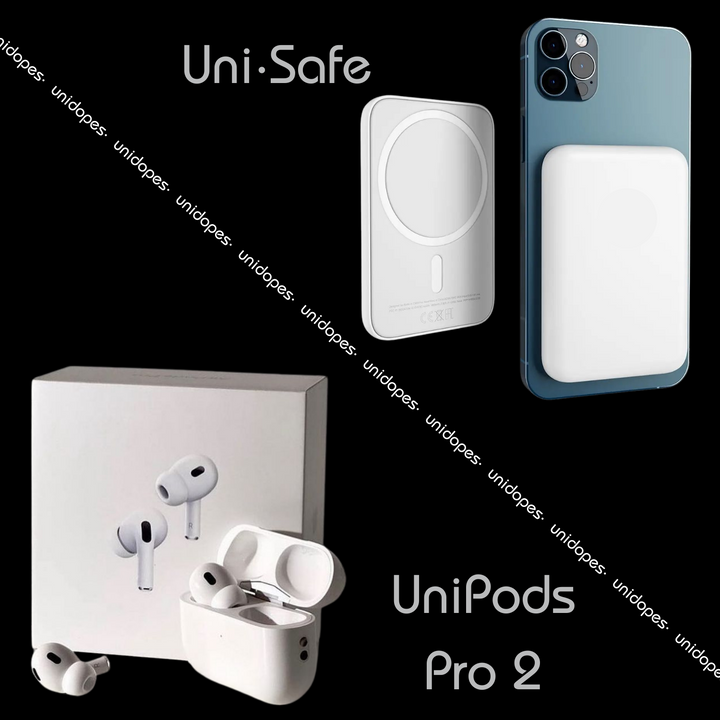 UniPods Pro 2 ANC Earbuds + Uni•Mag 10,000mAh Magnetic Power Bank Combo - Noise Cancelling Earbuds, 15W Magnetic Wireless Charging, Type-C | 1-Year Warranty & 15-Day Returns