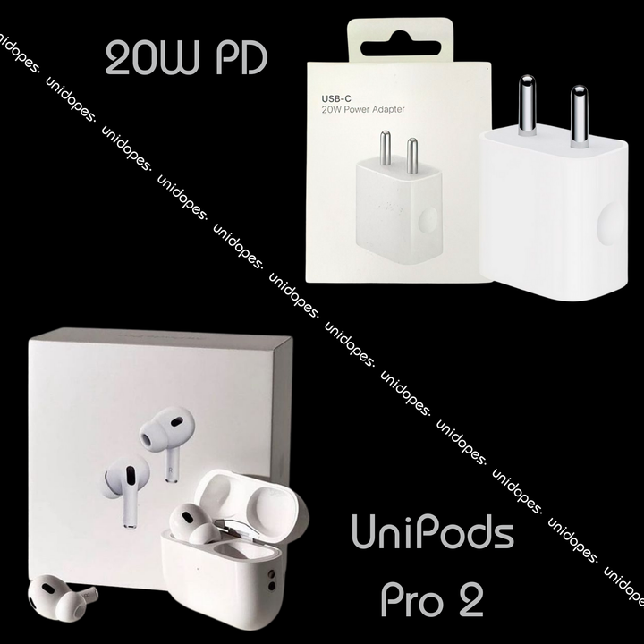 UniPods Pro 2 ANC Earbuds + UniCharge 20W PD Type-C Adapter Combo - Fast Charging, Noise Cancelling Earbuds | 1-Year Warranty & 15-Day Returns