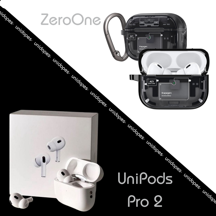 UniPods Pro 2 ANC Earbuds + Zero•One Protective Case (Black) - Noise Cancelling, Wireless Charging, Magnetic Fit Cover, Type-C | 1-Year Warranty & 15-Day Returns