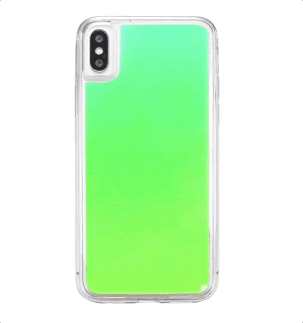Uni•Case Neon Sand Glow Phone Case - Glow-in-the-Dark Liquid Sand, Shockproof TPU Bumper, Wireless-Charging Friendly | Green