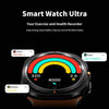 UniWatch Watch Ultra 47mm - On/Off Logo & BT Calling (100h Battery, GPS, Quick Button, Sapphire Glass & Titanium, IP68, BP & ECG Monitor) 1-Year Warranty - UltraPods (Free Gift)